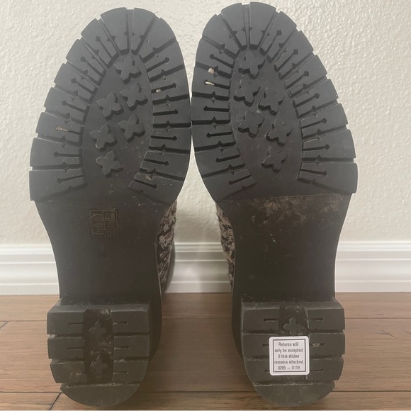 Tory Burch tweed combat boots fall boots winter boots lace up boots black bootie - Picture 8 of 16